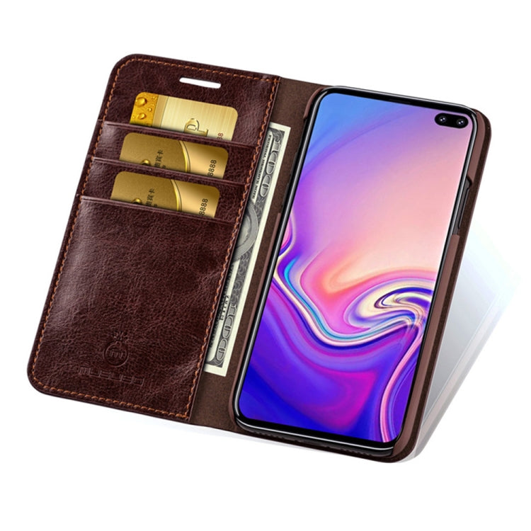 MUSUBO S3 Crazy Horse Texture Horizontal Flip PU Leather Case for Galaxy S10e, with Card Slots & Wallet