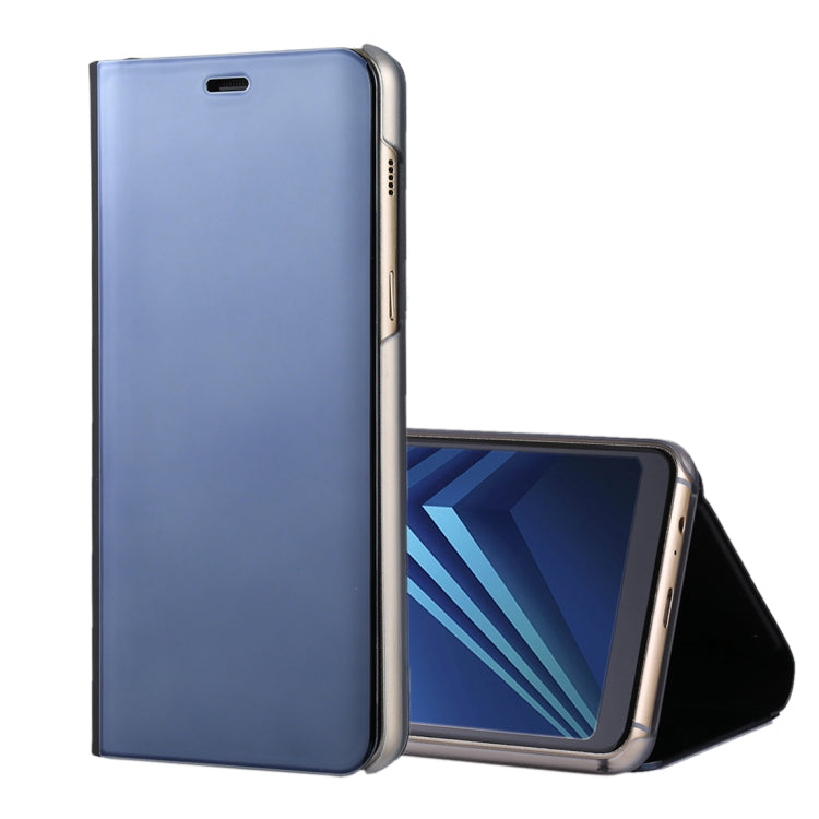 For Galaxy A8+ (2018) Electroplating Mirror Horizontal Flip Leather Case with Holder