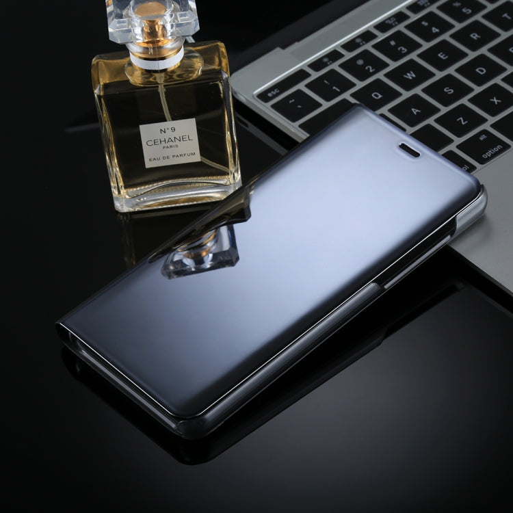 For Galaxy A8+ (2018) Electroplating Mirror Horizontal Flip Leather Case with Holder