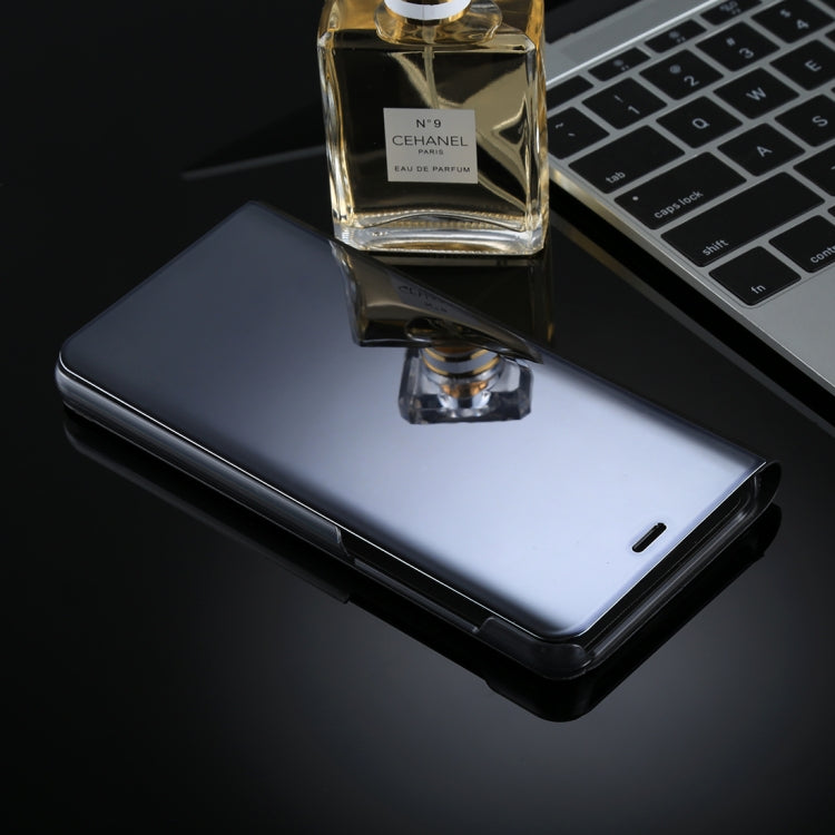 For Galaxy A8+ (2018) Electroplating Mirror Horizontal Flip Leather Case with Holder