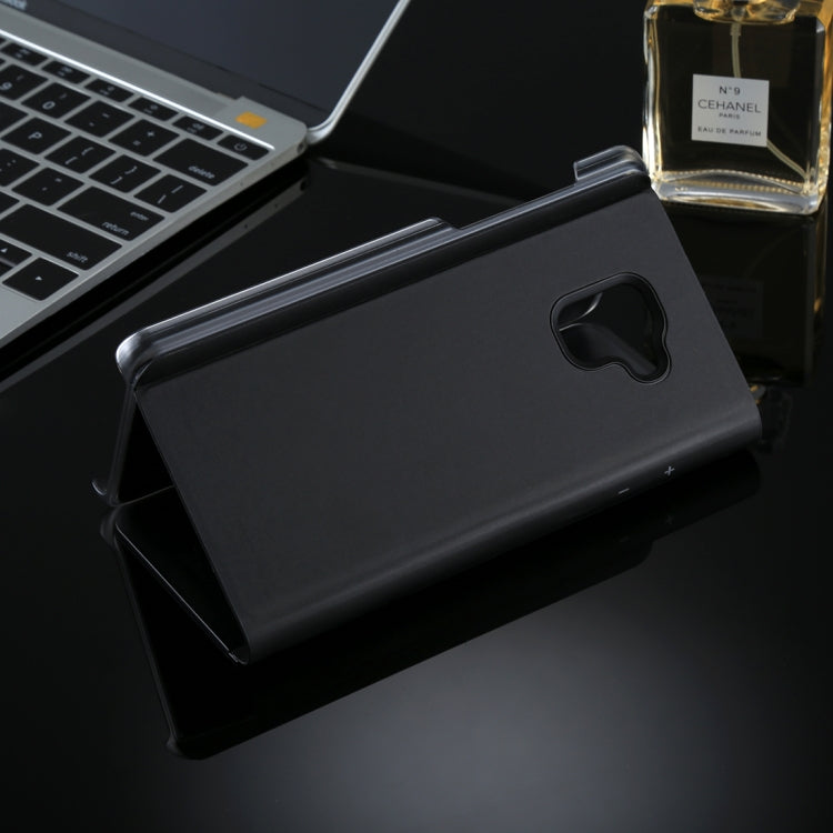 For Galaxy A8+ (2018) Electroplating Mirror Horizontal Flip Leather Case with Holder