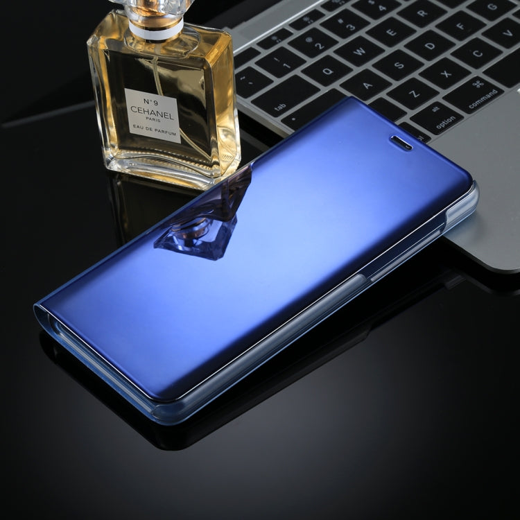 For Galaxy A8+ (2018) Electroplating Mirror Horizontal Flip Leather Case with Holder