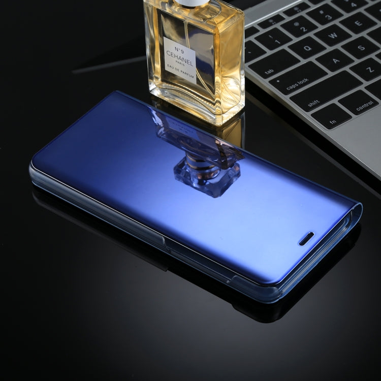 For Galaxy A8+ (2018) Electroplating Mirror Horizontal Flip Leather Case with Holder