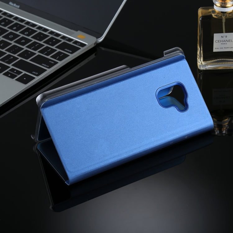For Galaxy A8+ (2018) Electroplating Mirror Horizontal Flip Leather Case with Holder