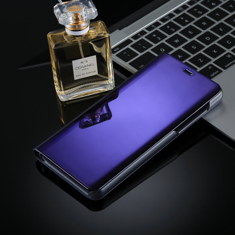 For Galaxy A8+ (2018) Electroplating Mirror Horizontal Flip Leather Case with Holder