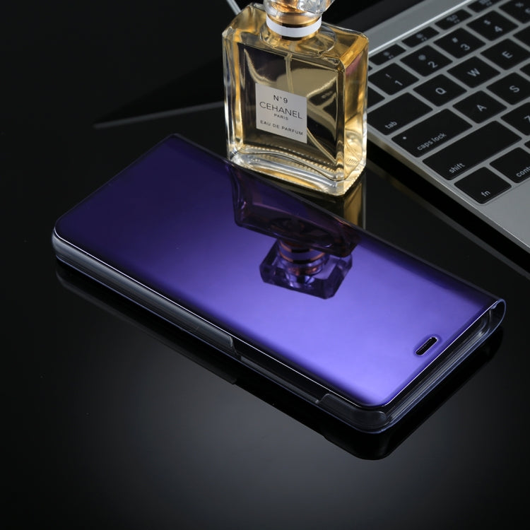 For Galaxy A8+ (2018) Electroplating Mirror Horizontal Flip Leather Case with Holder