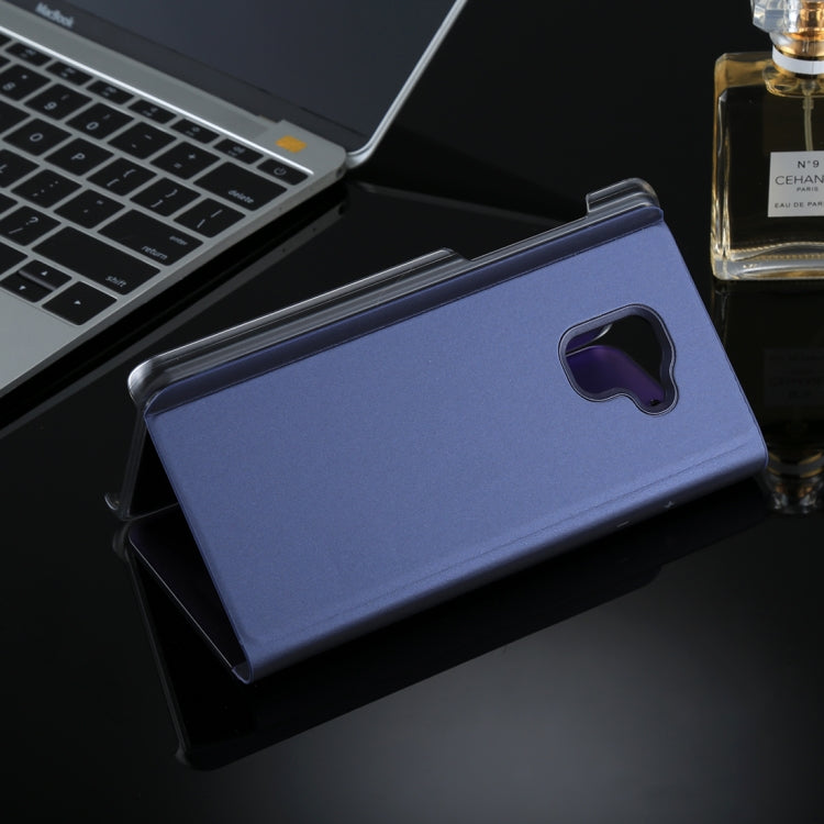 For Galaxy A8+ (2018) Electroplating Mirror Horizontal Flip Leather Case with Holder