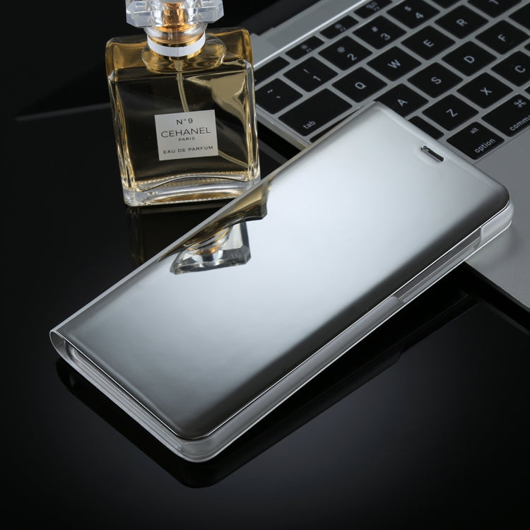 For Galaxy A8+ (2018) Electroplating Mirror Horizontal Flip Leather Case with Holder