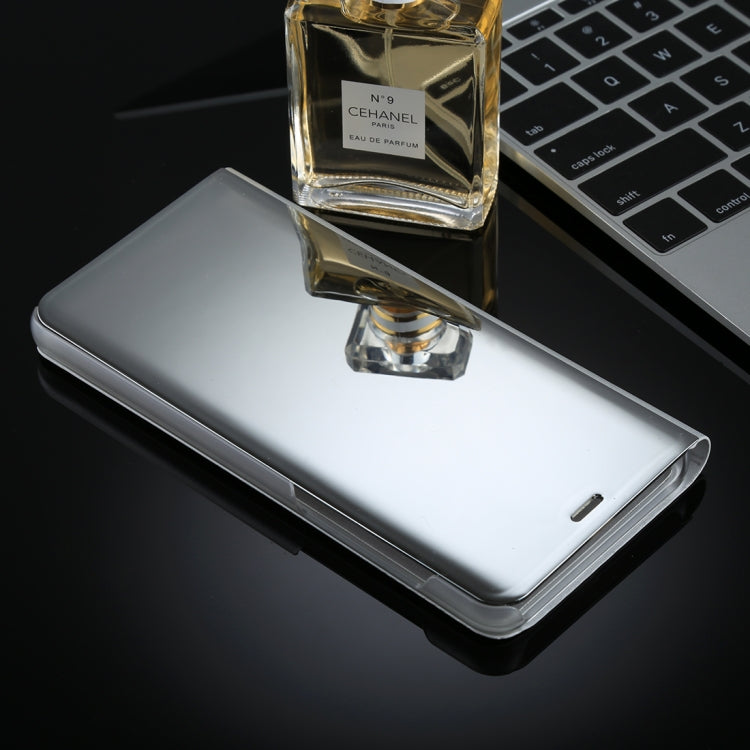 For Galaxy A8+ (2018) Electroplating Mirror Horizontal Flip Leather Case with Holder