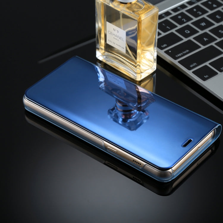 For Galaxy A8 (2018) Electroplating Mirror Horizontal Flip Leather Case with Holder