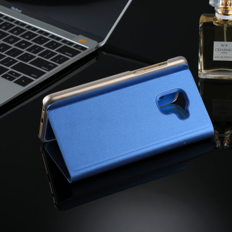 For Galaxy A8 (2018) Electroplating Mirror Horizontal Flip Leather Case with Holder