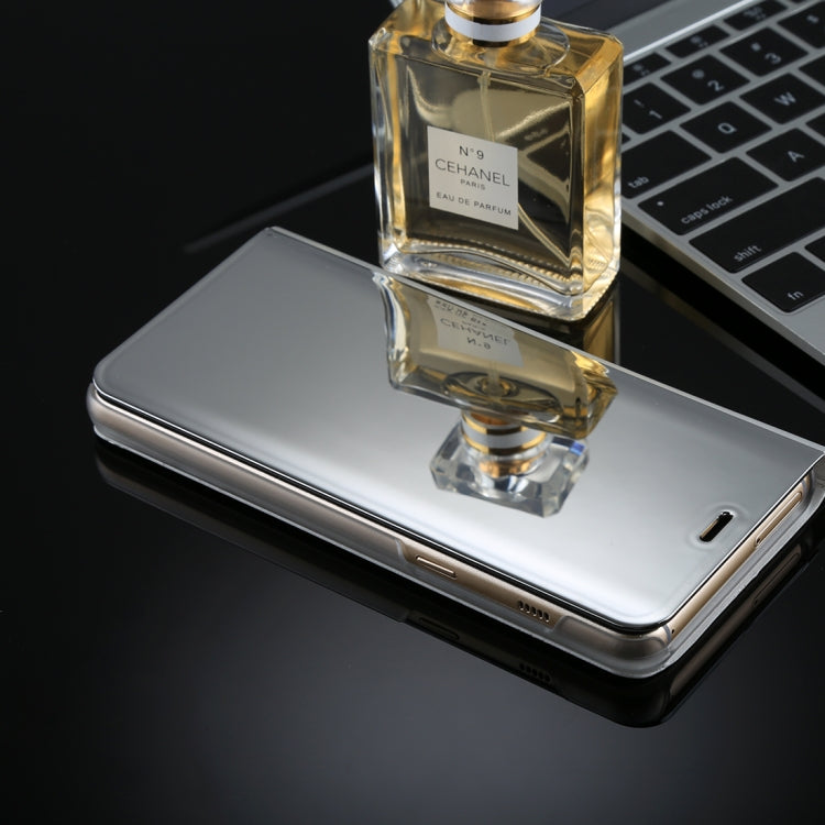For Galaxy A8 (2018) Electroplating Mirror Horizontal Flip Leather Case with Holder