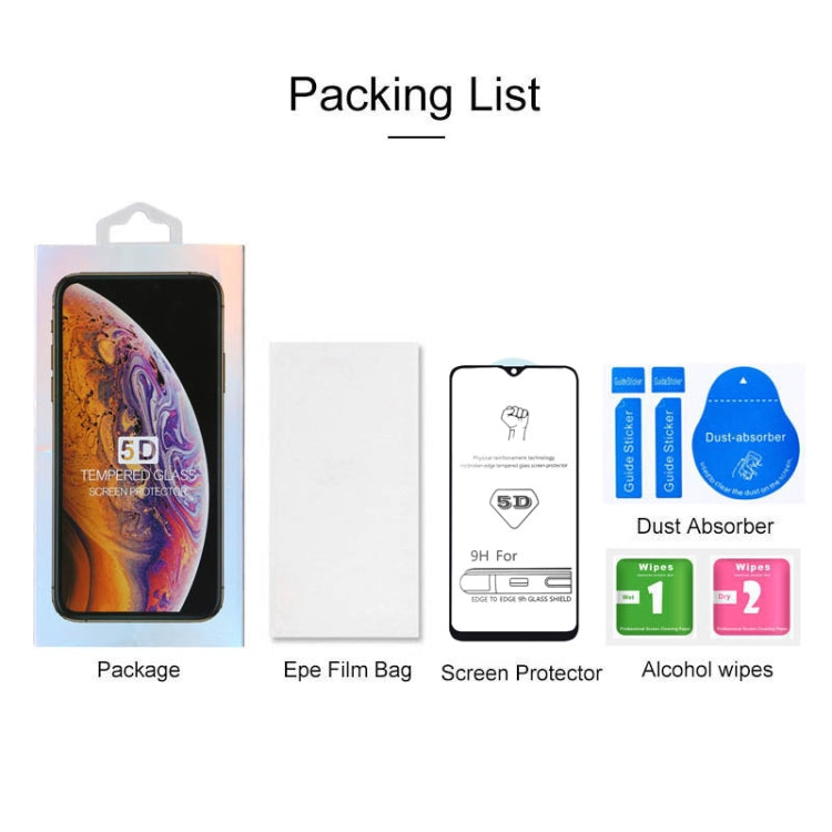 9H 5D Full Glue Full Screen Tempered Glass Film for Galaxy A20