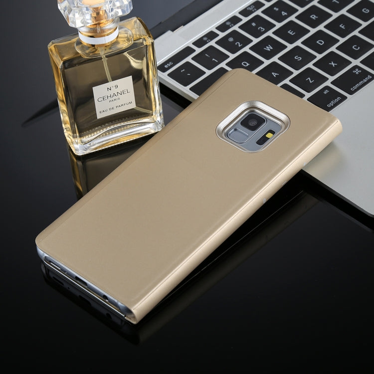 For Galaxy S9 PU Electroplating Mirror Horizontal Flip Leather Case with Holder