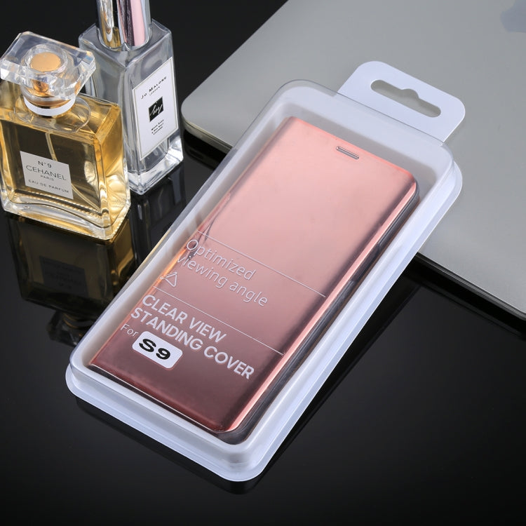 For Galaxy S9 PU Electroplating Mirror Horizontal Flip Leather Case with Holder