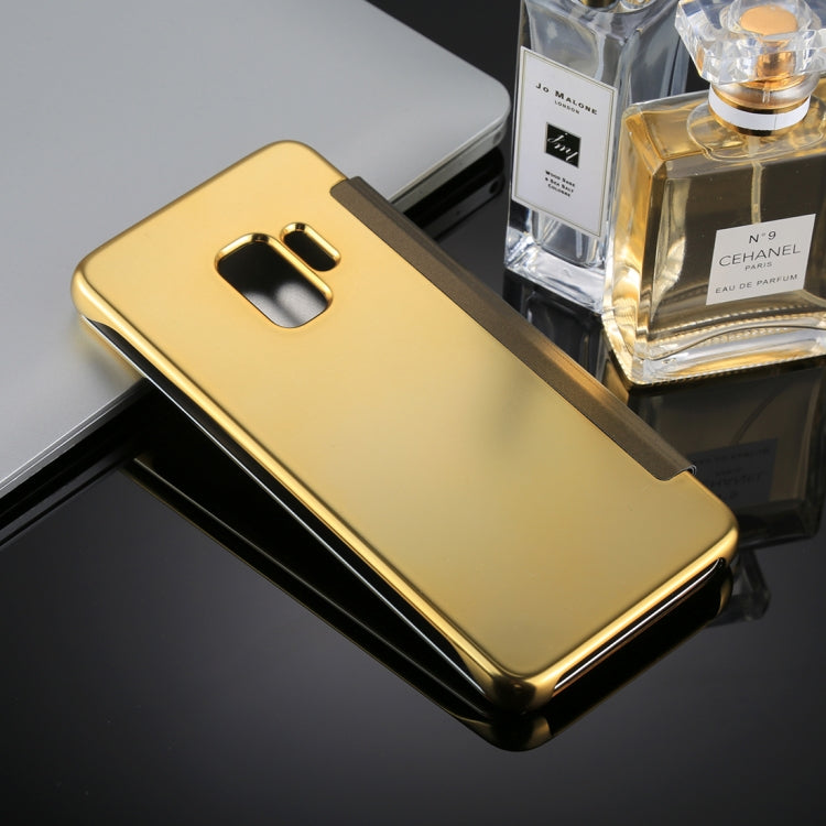 For Galaxy S9+ Electroplating Mirror Horizontal Flip Leather Case