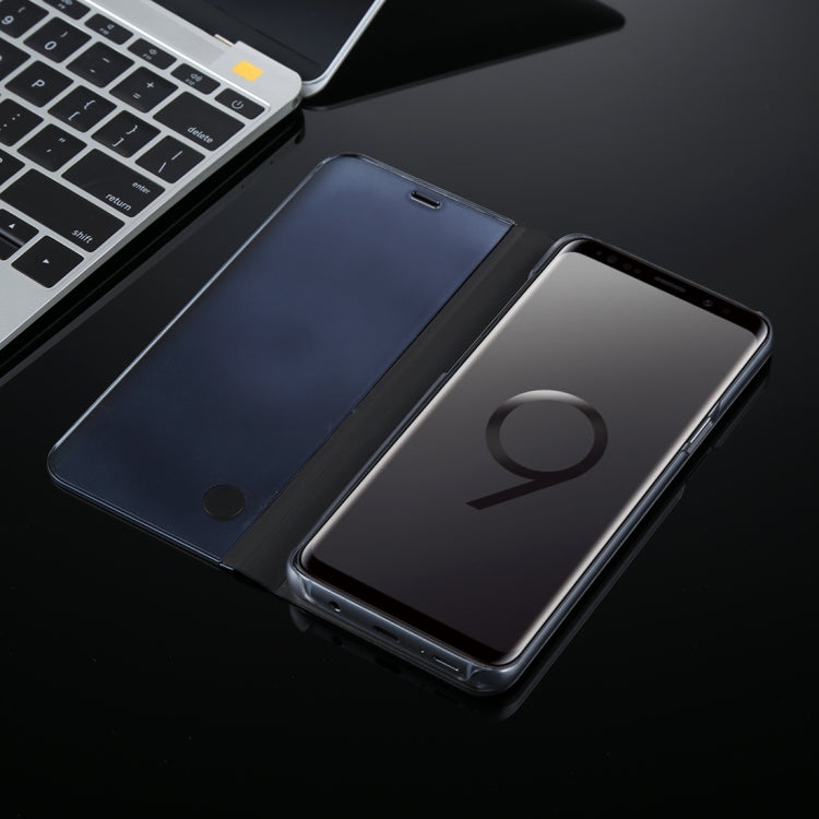 For Galaxy S9+ PU Electroplating Mirror Horizontal Flip Leather Case with Holder