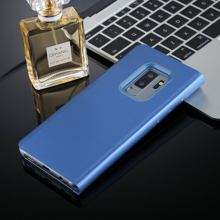 For Galaxy S9+ PU Electroplating Mirror Horizontal Flip Leather Case with Holder