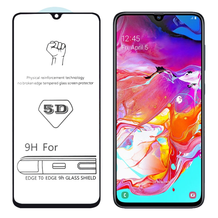 9H 5D Full Glue Full Screen Tempered Glass Film for Galaxy A70