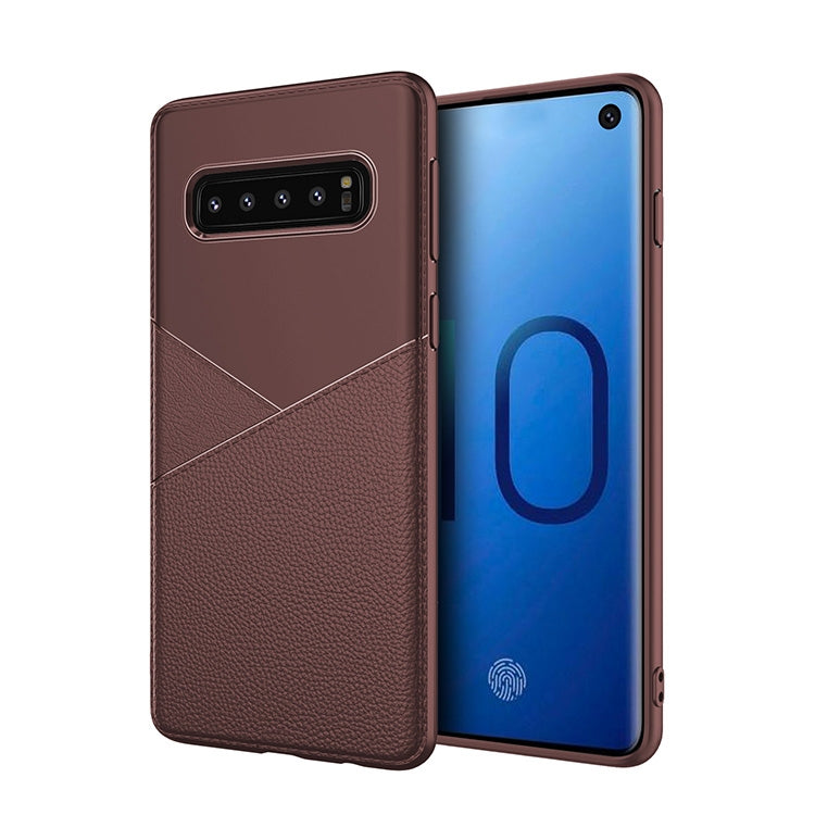 Ultra-thin Shockproof Soft TPU + Leather Case for Galaxy S10+