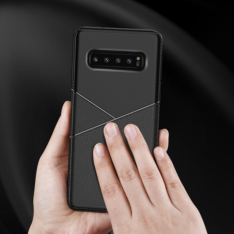 Ultra-thin Shockproof Soft TPU + Leather Case for Galaxy S10