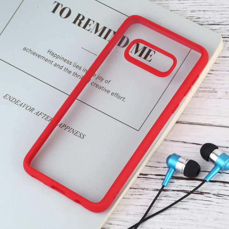 Shockproof Pure Color Border Acrylic + TPU Protective Case for Galaxy S10 E (Red)