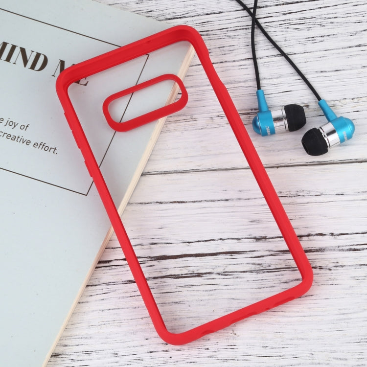 Shockproof Pure Color Border Acrylic + TPU Protective Case for Galaxy S10 E (Red)