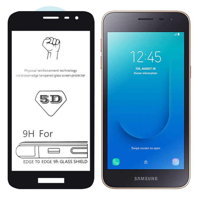 9H 5D Full Glue Full Screen Tempered Glass Film for Galaxy J2 Core