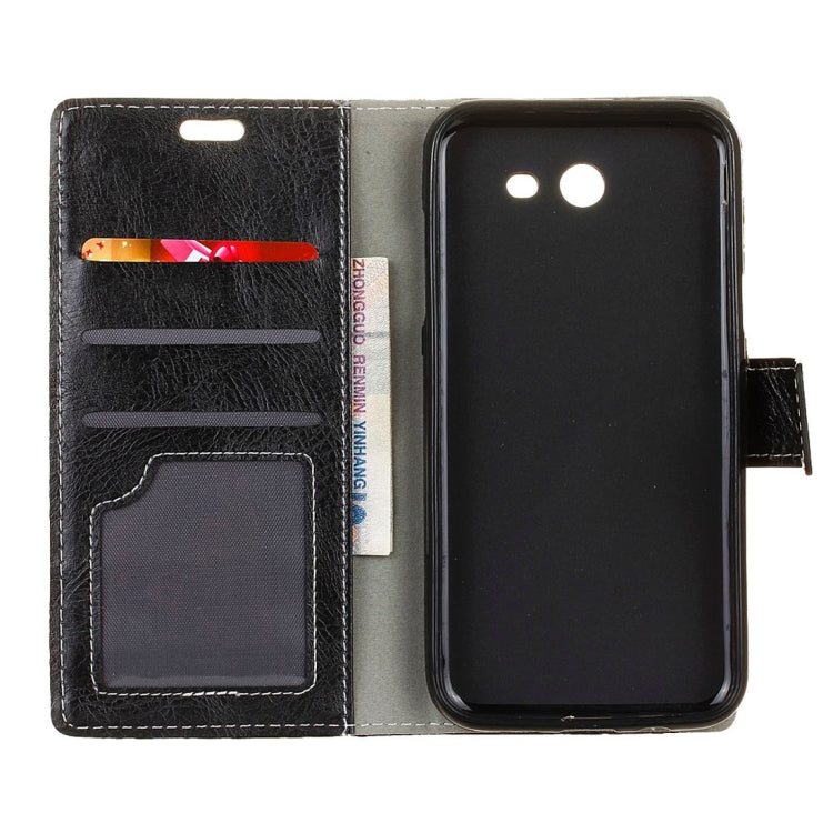 For Galaxy J7 V Retro Crazy Horse Texture Horizontal Flip Leather Case with Holder & Card Slots & Wallet & Photo Frame