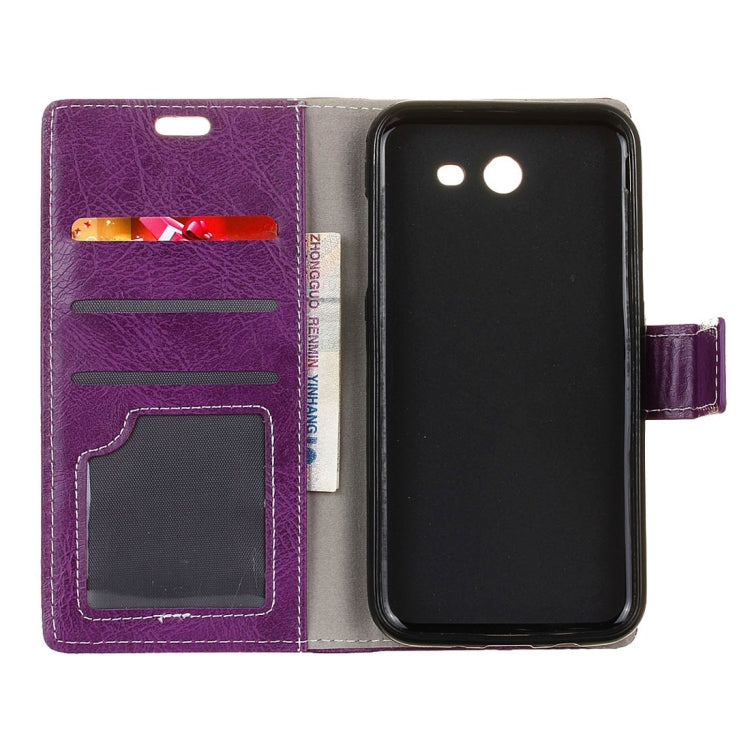 For Galaxy J7 V Retro Crazy Horse Texture Horizontal Flip Leather Case with Holder & Card Slots & Wallet & Photo Frame