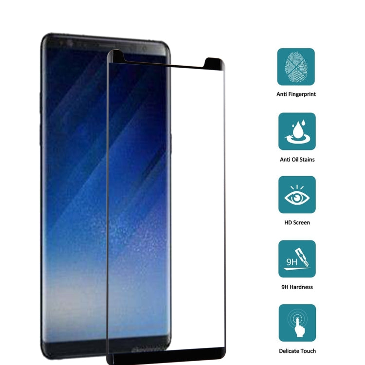 Full Glue 3D Curved Silk-screen Non-full Screen Tempered Glass Screen Protector with Fully Adhesive For Galaxy Note 8(Black)