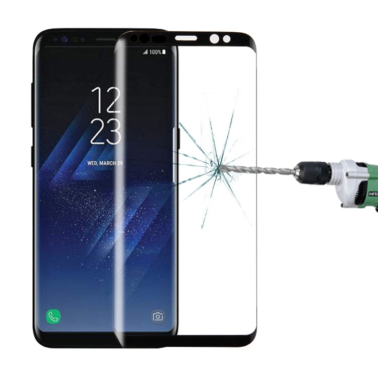 For Galaxy S8+ / G955 0.26mm 9H Surface Hardness 3D Curved Silk-screen Full Screen Tempered Glass Screen Protector with Fully Adhesive(Black)