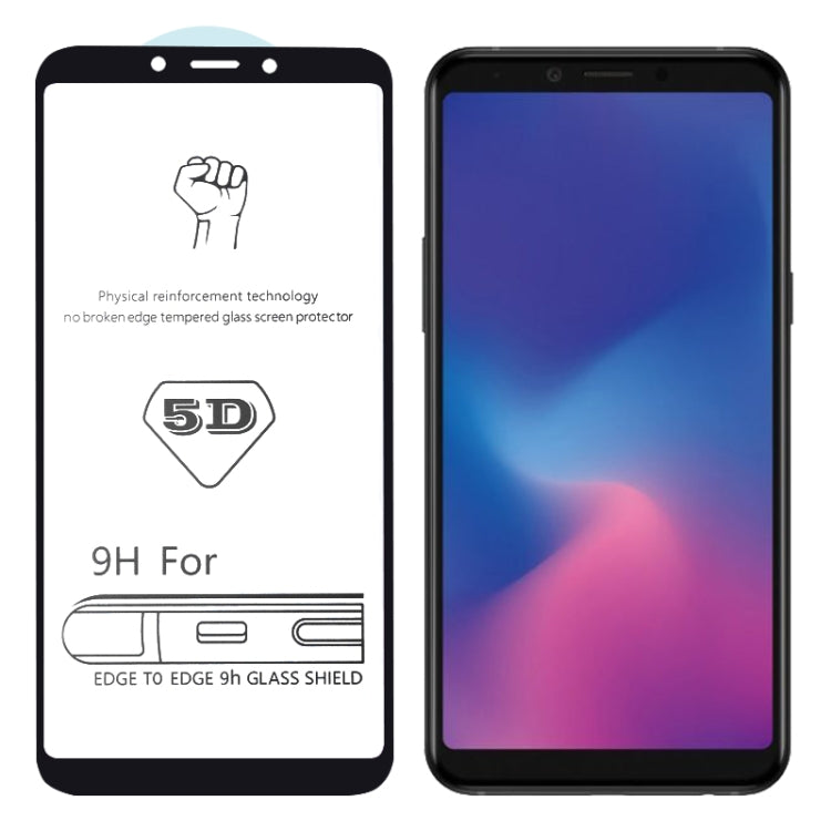9H 5D Full Glue Full Screen Tempered Glass Film for Galaxy A6s