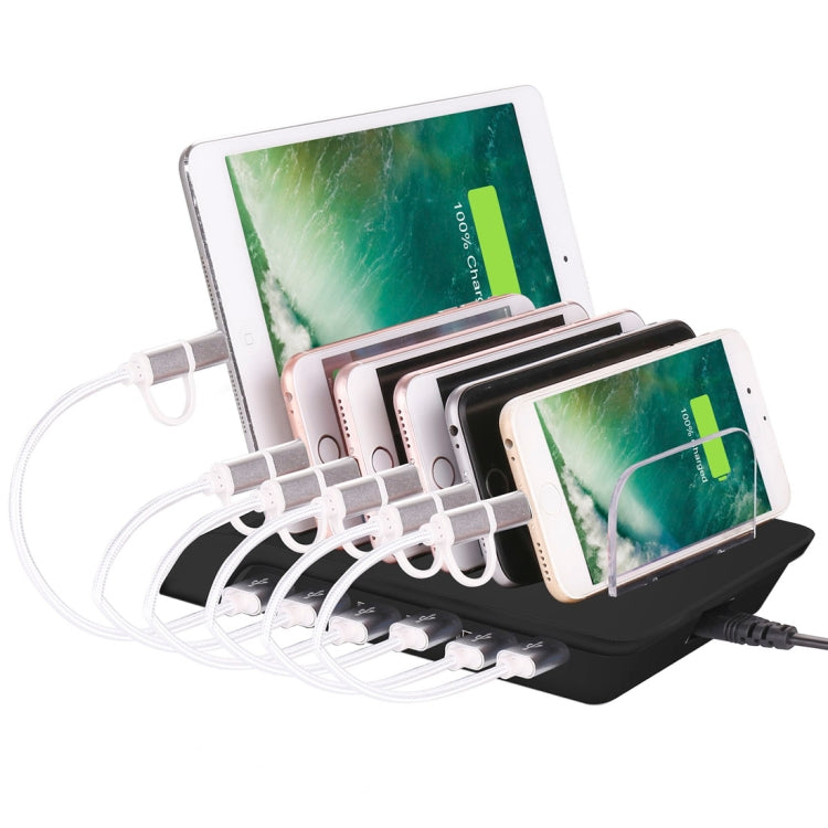 YM-UD06 5V 10.2A Output Universal Desktop Detachable 6 Ports USB Charging Station Multi-Device Hub Charging Dock, For iPad , Tablets, iPhone, Galaxy, Huawei, Xiaomi, LG, HTC and Other Smart Phones, Rechargeable Devices