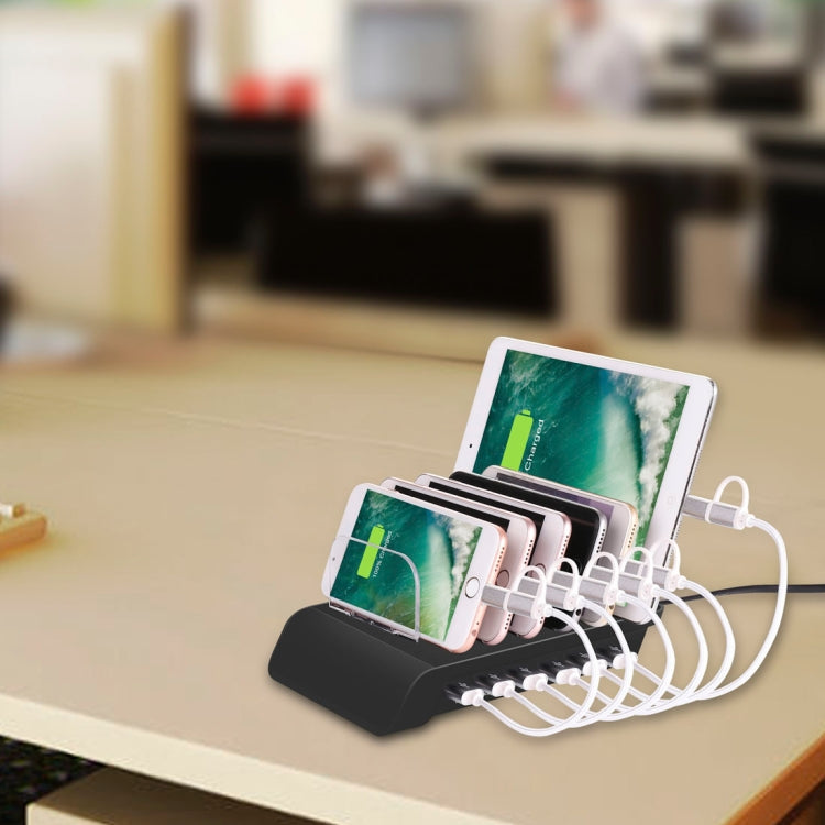 YM-UD06 5V 10.2A Output Universal Desktop Detachable 6 Ports USB Charging Station Multi-Device Hub Charging Dock, For iPad , Tablets, iPhone, Galaxy, Huawei, Xiaomi, LG, HTC and Other Smart Phones, Rechargeable Devices