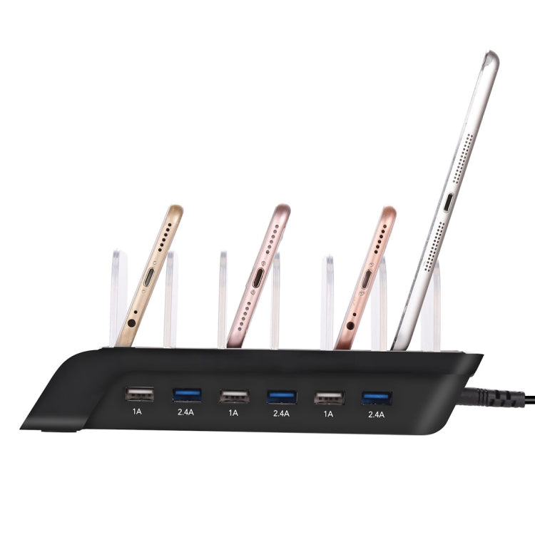 YM-UD06 5V 10.2A Output Universal Desktop Detachable 6 Ports USB Charging Station Multi-Device Hub Charging Dock, For iPad , Tablets, iPhone, Galaxy, Huawei, Xiaomi, LG, HTC and Other Smart Phones, Rechargeable Devices