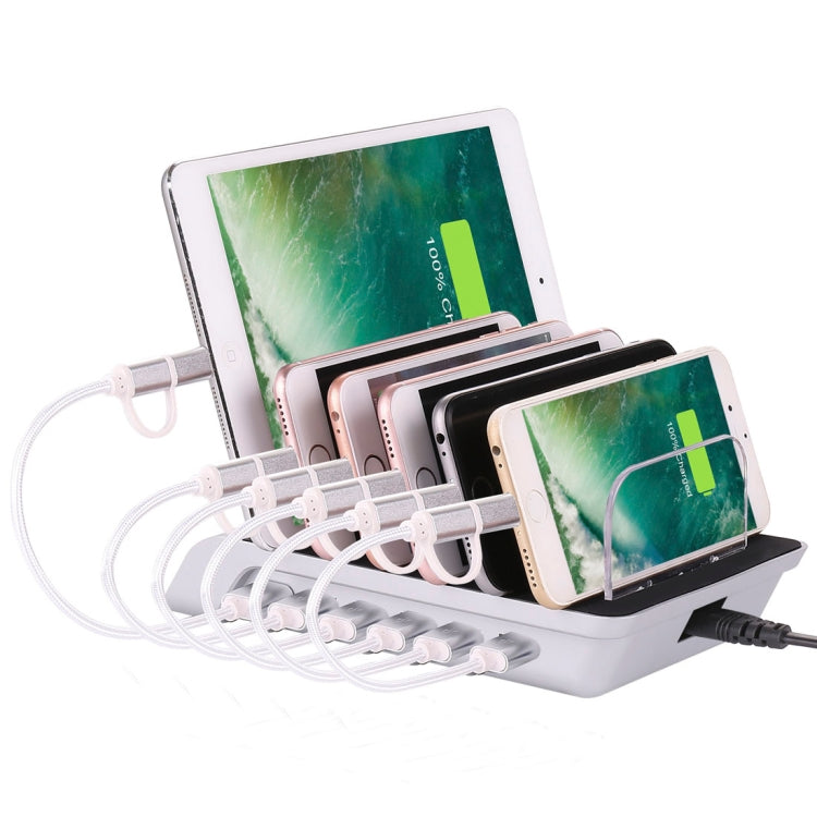 YM-UD06 5V 10.2A Output Universal Desktop Detachable 6 Ports USB Charging Station Multi-Device Hub Charging Dock, For iPad , Tablets, iPhone, Galaxy, Huawei, Xiaomi, LG, HTC and Other Smart Phones, Rechargeable Devices