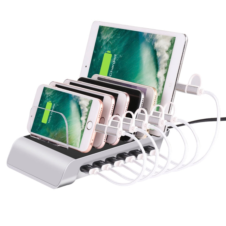 YM-UD06 5V 10.2A Output Universal Desktop Detachable 6 Ports USB Charging Station Multi-Device Hub Charging Dock, For iPad , Tablets, iPhone, Galaxy, Huawei, Xiaomi, LG, HTC and Other Smart Phones, Rechargeable Devices