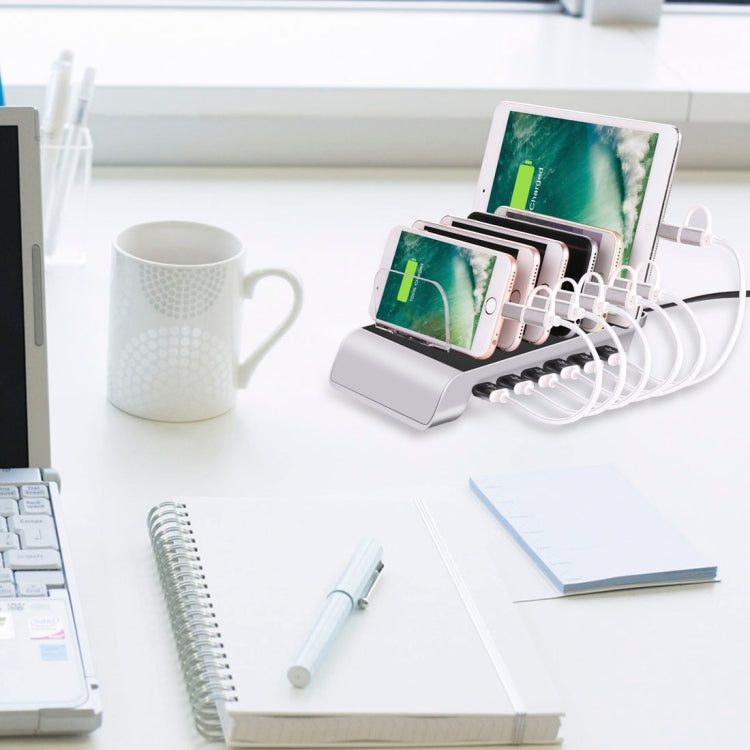 YM-UD06 5V 10.2A Output Universal Desktop Detachable 6 Ports USB Charging Station Multi-Device Hub Charging Dock, For iPad , Tablets, iPhone, Galaxy, Huawei, Xiaomi, LG, HTC and Other Smart Phones, Rechargeable Devices