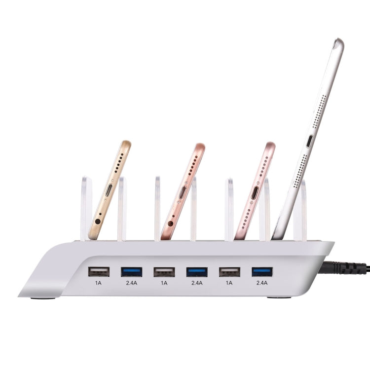 YM-UD06 5V 10.2A Output Universal Desktop Detachable 6 Ports USB Charging Station Multi-Device Hub Charging Dock, For iPad , Tablets, iPhone, Galaxy, Huawei, Xiaomi, LG, HTC and Other Smart Phones, Rechargeable Devices