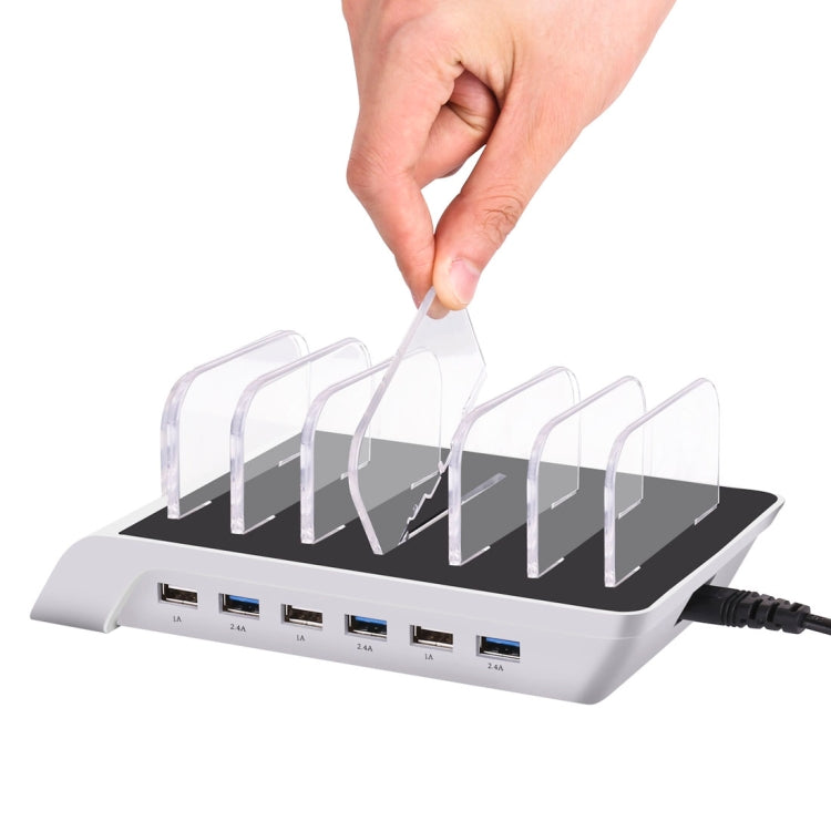 YM-UD06 5V 10.2A Output Universal Desktop Detachable 6 Ports USB Charging Station Multi-Device Hub Charging Dock, For iPad , Tablets, iPhone, Galaxy, Huawei, Xiaomi, LG, HTC and Other Smart Phones, Rechargeable Devices