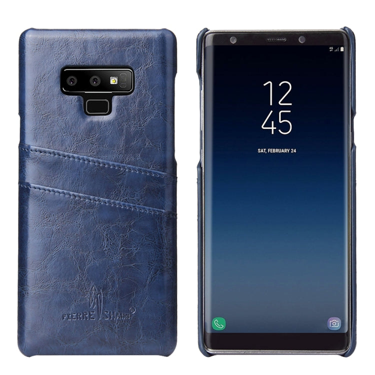 Fierre Shann Retro Oil Wax Texture PU Leather Case for Galaxy Note9, with Card Slots