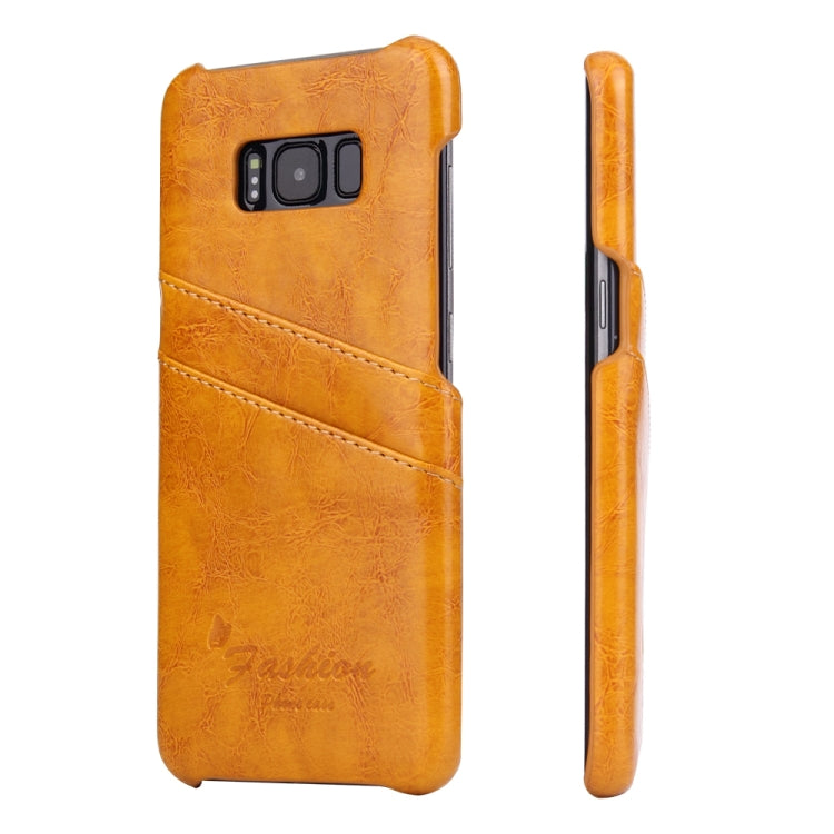 Fierre Shann Retro Oil Wax Texture PU Leather Case for Galaxy S8+ / G9550, with Card Slots