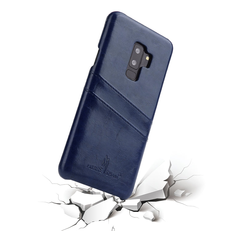 Fierre Shann Retro Oil Wax Texture PU Leather Case for Galaxy S9+, with Card Slots