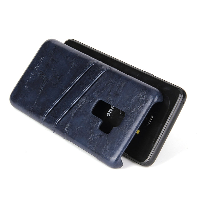 Fierre Shann Retro Oil Wax Texture PU Leather Case for Galaxy S9+, with Card Slots