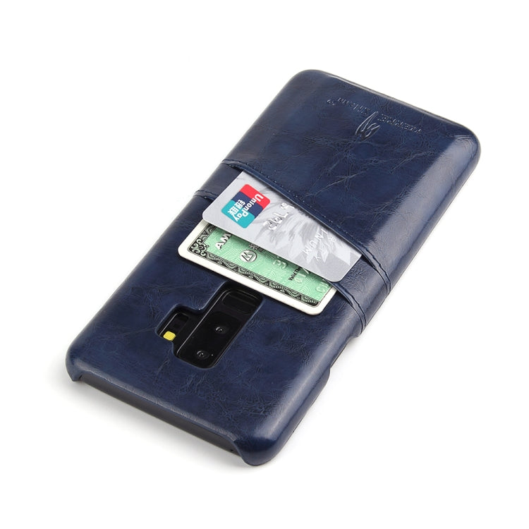 Fierre Shann Retro Oil Wax Texture PU Leather Case for Galaxy S9+, with Card Slots