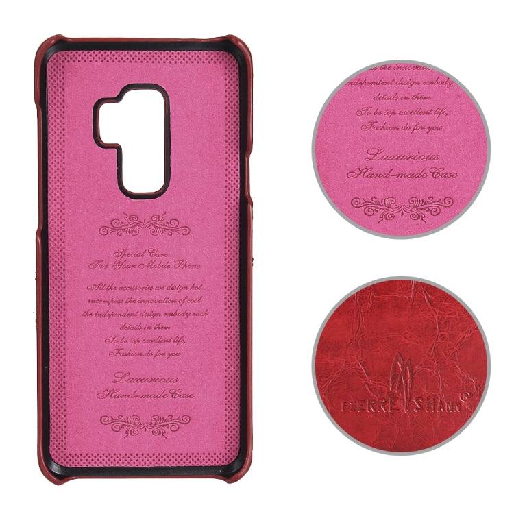 Fierre Shann Retro Oil Wax Texture PU Leather Case for Galaxy S9+, with Card Slots