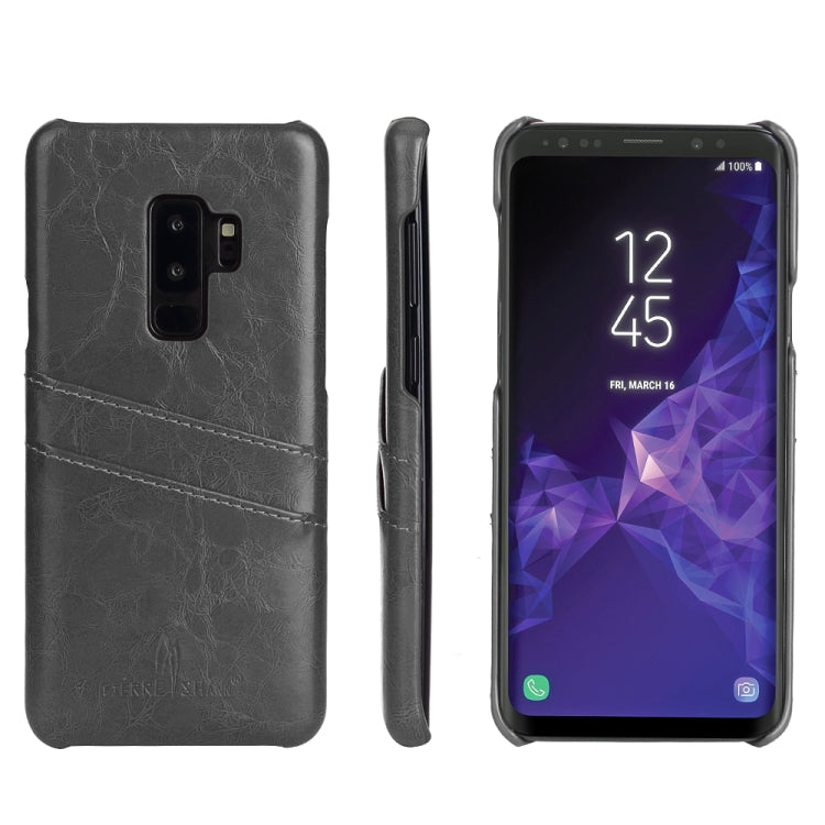 Fierre Shann Retro Oil Wax Texture PU Leather Case for Galaxy S9, with Card Slots