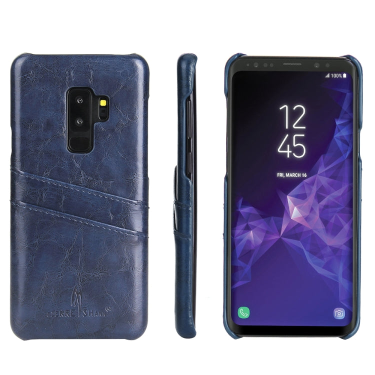 Fierre Shann Retro Oil Wax Texture PU Leather Case for Galaxy S9, with Card Slots