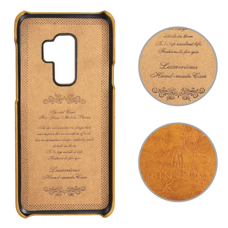 Fierre Shann Retro Oil Wax Texture PU Leather Case for Galaxy S9, with Card Slots